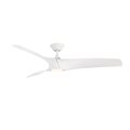 Modern Forms Zephyr 3-Blade Smart Ceiling Fan 52in Matte White with 3000K LED Light Kit and Remote Control FR-W2003-52L